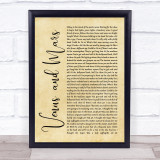 Paul McCartney and Wings Venus and Mars Rustic Script Song Lyric Quote Print