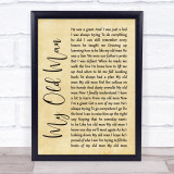 Zac Brown Band My Old Man Rustic Script Song Lyric Quote Print