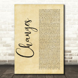 2Pac Changes Rustic Script Song Lyric Print