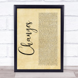 2Pac Changes Rustic Script Song Lyric Print