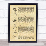 Alexander O'Neal If You Were Here Tonight Rustic Script Song Lyric Print