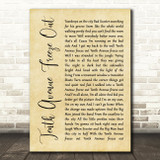 Bruce Springsteen Tenth Avenue Freeze Out Rustic Script Song Lyric Print