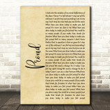 Heather Small Proud Rustic Script Song Lyric Print