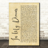 James Morrison In My Dreams Rustic Script Song Lyric Print