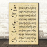 Jeffrey Osborne On The Wings Of Love Rustic Script Song Lyric Print