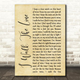 Johnny Cash I Walk The Line Rustic Script Song Lyric Print
