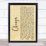 Kelly Osbourne feat. Ozzy Osbourne Changes Rustic Script Song Lyric Print