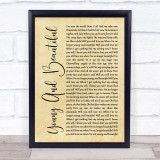 Lana Del Rey Young And Beautiful Rustic Script Song Lyric Print