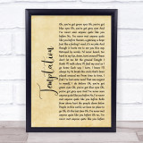 New Order Temptation Rustic Script Song Lyric Print