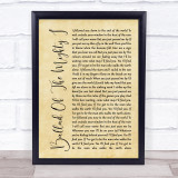 Noel Gallagher's High Flying Birds Ballad Of The Mighty I Rustic Script Song Lyric Print
