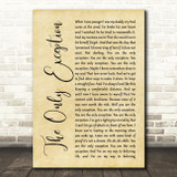 Paramore The Only Exception Rustic Script Song Lyric Print