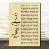 Roy Orbison Penny Arcade Rustic Script Song Lyric Print