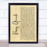 Roy Orbison Penny Arcade Rustic Script Song Lyric Print