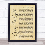Shed Seven Going For Gold Rustic Script Song Lyric Print