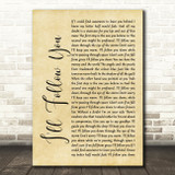 Shinedown I'll Follow You Rustic Script Song Lyric Print