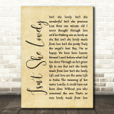 Stevie Wonder Isn't She Lovely Rustic Script Song Lyric Print