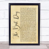 Taylor Swift The Best Day Rustic Script Song Lyric Print