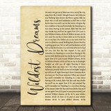 Taylor Swift Wildest Dreams Rustic Script Song Lyric Print