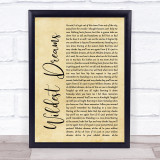 Taylor Swift Wildest Dreams Rustic Script Song Lyric Print