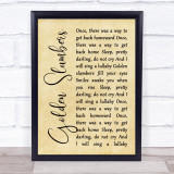 The Beatles Golden Slumbers Rustic Script Song Lyric Print
