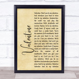 The Beautiful South Valentine Rustic Script Song Lyric Print