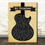 Shawn Mendes No Promises Black Guitar Song Lyric Quote Print
