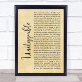 The Score Unstoppable Rustic Script Song Lyric Print