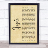 The xx Angels Rustic Script Song Lyric Print