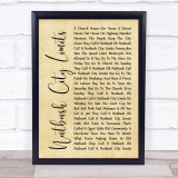 Tina Turner Nutbush City Limits Rustic Script Song Lyric Print