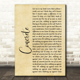 Tom Odell Concrete Rustic Script Song Lyric Print