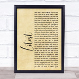 X Ambassadors Litost Rustic Script Song Lyric Print