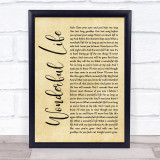 Alter Bridge Wonderful Life Rustic Script Song Lyric Print