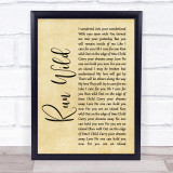 Barbra Streisand Run Wild Rustic Script Song Lyric Print