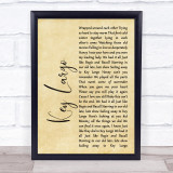 Bertie Higgins Key Largo Rustic Script Song Lyric Print