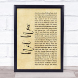 Blink-182 Not Now Rustic Script Song Lyric Print