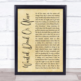 Bon Jovi Wanted Dead Or Alive Rustic Script Song Lyric Print