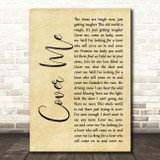 Bruce Springsteen Cover Me Rustic Script Song Lyric Print
