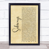 Citizen Cope Sideways Rustic Script Song Lyric Print