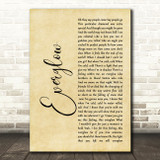 Coldplay Everglow Rustic Script Song Lyric Print