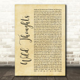 DJ Khaled with Rihanna Wild Thoughts Rustic Script Song Lyric Print