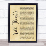 DJ Khaled with Rihanna Wild Thoughts Rustic Script Song Lyric Print