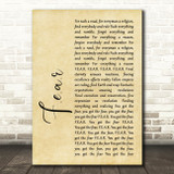 Ian Brown F.E.A.R Rustic Script Song Lyric Print