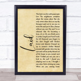 James Laid Rustic Script Song Lyric Print