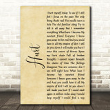 Johnny Cash Hurt Rustic Script Song Lyric Print