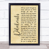Johnny Flynn Detectorists Rustic Script Song Lyric Print