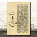 Lamb Gorecki Rustic Script Song Lyric Print