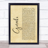 Lamb Gorecki Rustic Script Song Lyric Print
