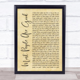 Luke Bryan Most People Are Good Rustic Script Song Lyric Print