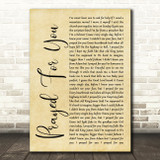 Matt Stell Prayed For You Rustic Script Song Lyric Print