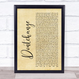 Musiq Dontchange Rustic Script Song Lyric Print